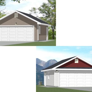 20x28 2-Car Garages -- 560 sq ft -- 9ft Walls -- PDF Floor Plan -- Instant Download -- Models 5A and 5E