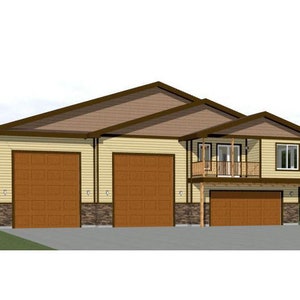 60x50 House -- 3-Bedroom 2.5-Bath -- 1,703 sq ft -- PDF Floor Plan -- Instant Download -- Model 1E