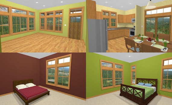 30x40 House 2 Bedroom 2 Bath 1 136 Sq Ft Pdf Floor Plan Instant Download Model 1