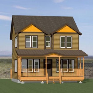 24x24 Haus -- 3 Schlafzimmer 2 Bäder -- 400 Quadratfuß -- PDF Grundriss -- Sofort Download -- Model 5J
