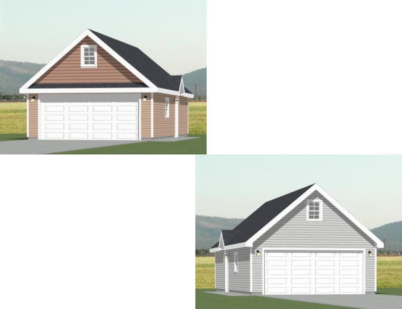 20x36 2Car Garages 1128 sq ft 8ft Walls PDF Floor Etsy
