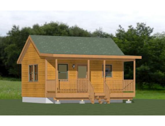 20x16 Tiny House 1 Bedroom 1 Bath 320 Sq Ft Pdf Floor Plan Instant Download Model 3a