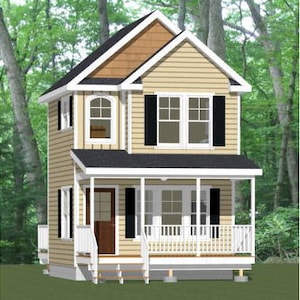 16x16 House -- 1-Bedroom 1-Bath -- 493 sq ft -- PDF Floor Plan -- Instant Download -- Model 19