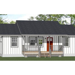 36x20 House -- 2-Bedroom 2-Bath -- 720 sq ft -- PDF Floor Plan -- Instant Download -- Model 3A