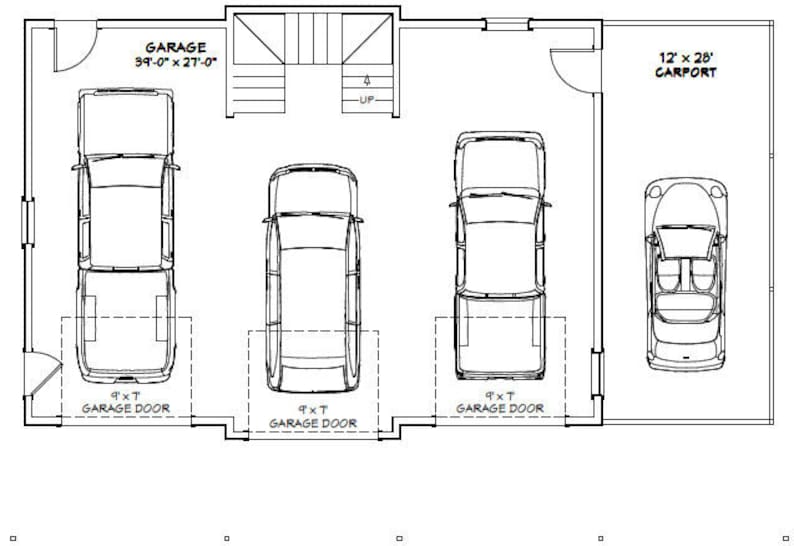 40x30 3Car Garage 2065 sq ft PDF Floor Plan Instant Etsy