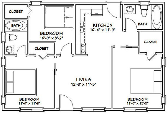 Plan De Maison Plain-pied 3 Chambres 2 Sdb 1512 Pi² – Plan économique NEUF