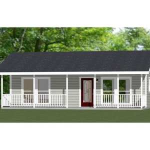 32x16 House -- 1-Bedroom 1-Bath -- 512 sq ft -- PDF Floor Plan -- Instant Download -- Model 1B