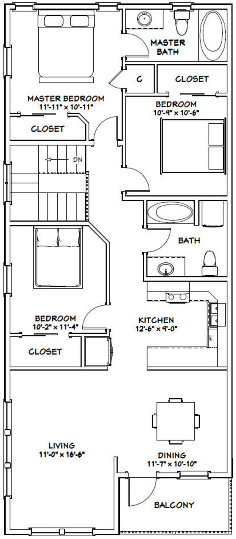 60x50 House 3Bedroom 2.5Bath 1703 sq ft PDF Floor Etsy