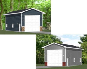 20x40 1-RV ガレージ -- 800 平方フィート -- PDF フロア プラン