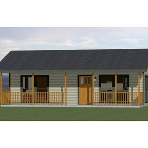 32x16 House -- 1-Bedroom 1-Bath -- 512 sq ft -- PDF Floor Plan -- Instant Download -- Model 1E