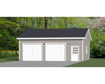 30x28 2-Car Garage -- 840 sq ft -- PDF Floor Plan -- Instant Download -- Model 4A