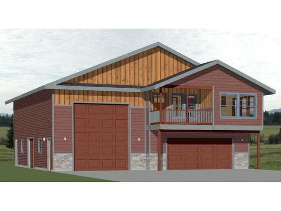 44x48 House -- 1-bedroom 2-bath -- 1,528 Sq Ft -- PDF Floor Plan -- Instant Download -- Model 5E - Australia