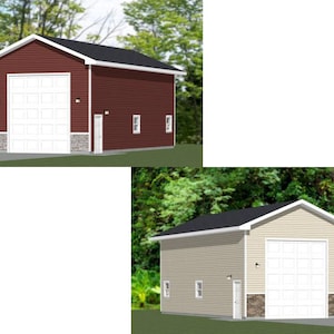 20x44 1-RV Garage -- 880 sq ft -- PDF Floor Plan -- Instant Download -- Models 2 and 2A