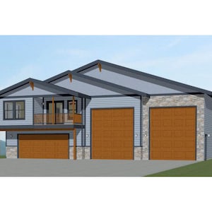 56x50 House -- 3-Bedroom 2.5-Bath -- 1,703 sq ft -- PDF Floor Plan -- Instant Download -- Model 1