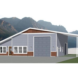 46x48 House -- 2-Bedroom 2-Bath -- 1,157 sq ft -- PDF Floor Plan -- Instant Download -- Model 2