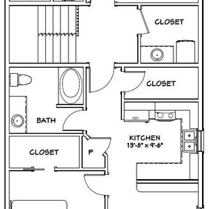 60x50 House 2-bedroom 2.5-bath 1,694 Sq Ft PDF Floor Plan Instant ...
