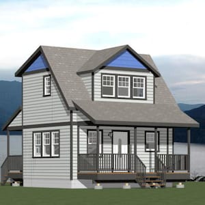 20x16 House -- 1-Bedroom 1.5-Bath -- 557 sq ft -- PDF Floor Plan -- Instant Download -- Model 14