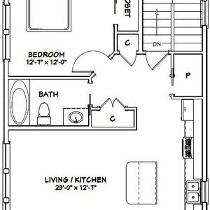 24x32 House 1 Bedroom 1.5 Bath 830 Sq Ft (Download Now) - Etsy