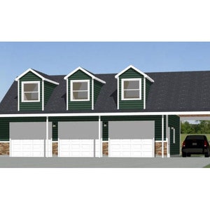 40x30 3-Car Garage -- 1,894 sq ft -- PDF Floor Plan -- Instant Download -- Model 10
