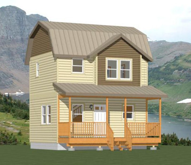 Instant Download PDF Floor Plan 20x16 House 1-Bedroom 1.5-Bath Model 5A 537 sq ft