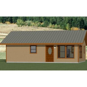 30x24 House -- 1-Bedroom 1-Bath -- 720 sq ft -- PDF Floor Plan -- Instant Download -- Model 2