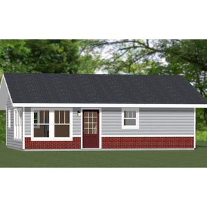 30x24 House -- 1-Bedroom 1-Bath -- 720 sq ft -- PDF Floor Plan -- Instant Download -- Model 2B
