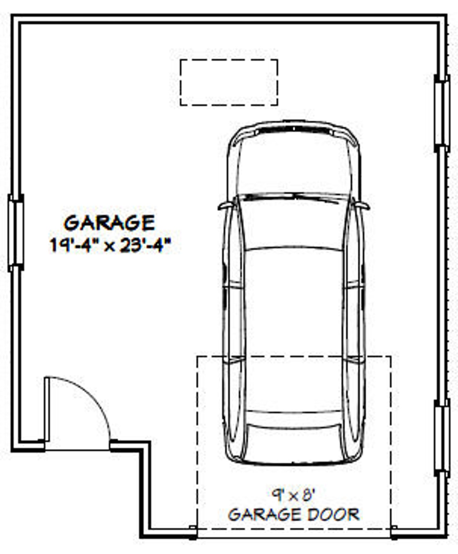 20x24 1car Garages 456 Sq Ft PDF Floor Plan Instant Etsy