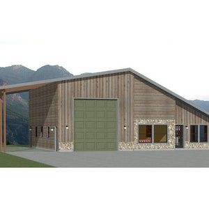 46x48 House -- 3-Bedroom 2-Bath -- 1,157 sq ft -- PDF Floor Plan -- Instant Download -- Model 4A