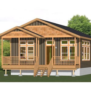 26x32 House -- 1-Bedroom 1-Bath -- 832 sq ft -- PDF Floor Plan -- Instant Download -- Model 1C