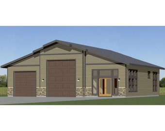 50x48 Garage -- 1 BR 1 BA -- PDF Floor Plan -- 2,274 sq ft -- Instant Download -- Model 3
