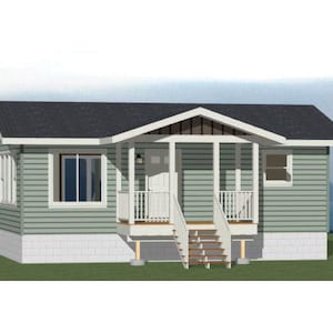 30x20 huis - 1 slaapkamer en 1 badkamer - 600 vierkante meter - PDF-plattegrond - Direct downloaden - Model 4