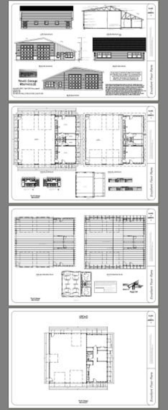 44' X 48' Apartment Floor Plan With 2-Car + RV Garage – 1,645 Sq Ft – Model 1F (PDF Download)