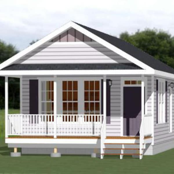 18x30 House -- 1-Bedroom 1-Bath -- 540 sq ft -- PDF Floor Plan -- Instant Download -- Model 5D