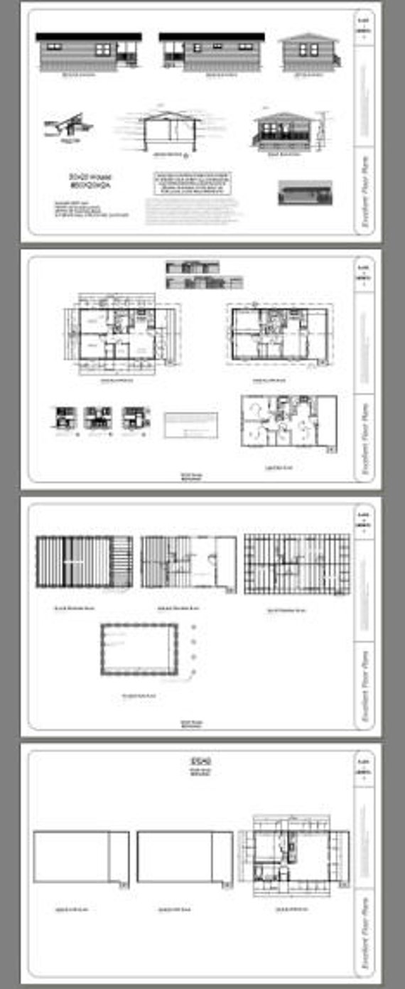30x20 House 2 Bedroom 1 Bath 600 Sq Ft Pdf Floor Plan Instant Download Model 2a