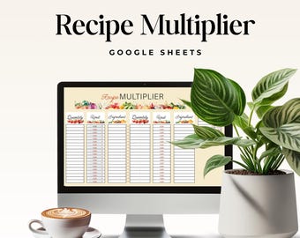 Hoja de cálculo para multiplicar recetas: Calculadora de Google Sheets y Excel (Descarga digital)
