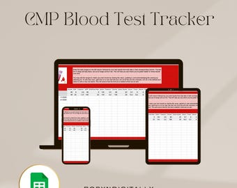 CMP Blood Test Tracker Health Lab Work Results Log Google Sheets Excel