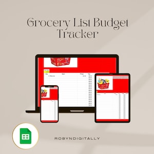 Grocery List Budget Tracker Google Sheets Excel Template