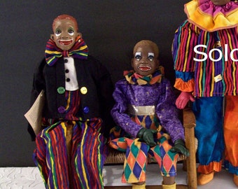 Daddy’s Long Legs African American Dolls – BINGO and MAGIC – Clown Series – Karen Germany – Daddy Long Legs Doll – As Is - Doll Artist -