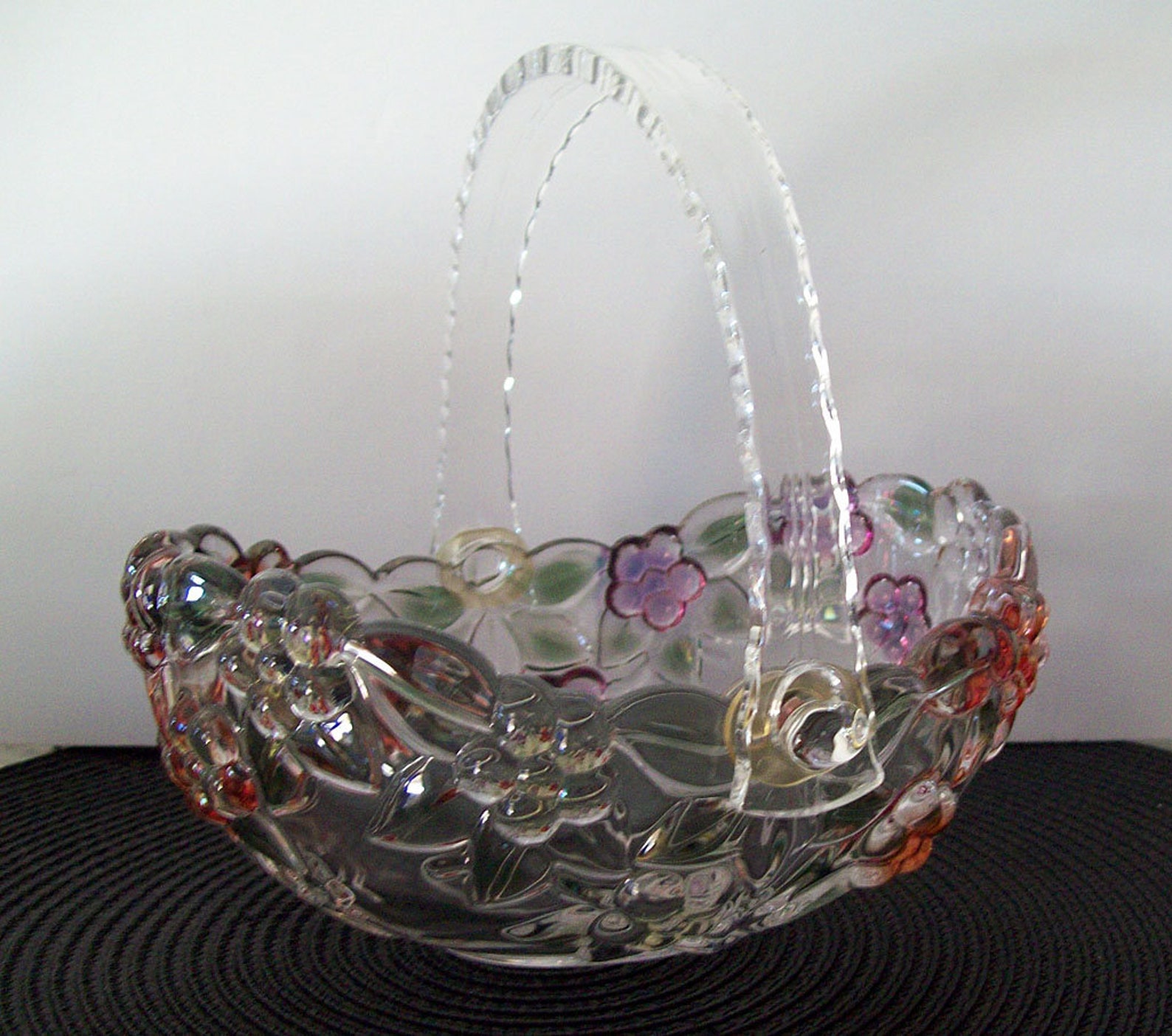 MIKASA Glass Basket Crystal Basket with Handle BLOSSOM Etsy