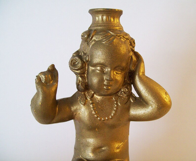 BOHEMIAN NUDE GIRL Lamp Base \u2013 Gilded \u2013 Ornate \u2013 Spelter Casting \u2013 Very 1920\u2019s-1930/'s \u2013Hollywood Regency\u2013 Boho Decorator Item \u2013 Base Only