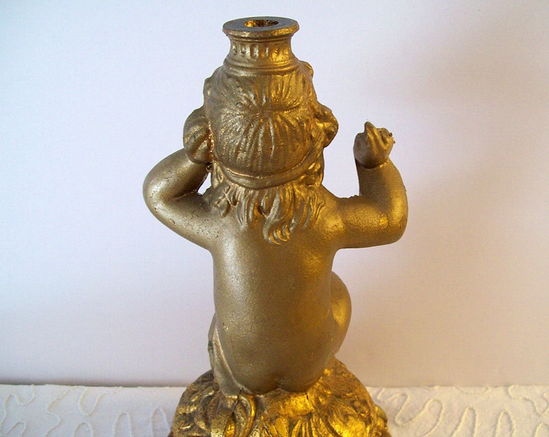 BOHEMIAN NUDE GIRL Lamp Base \u2013 Gilded \u2013 Ornate \u2013 Spelter Casting \u2013 Very 1920\u2019s-1930/'s \u2013Hollywood Regency\u2013 Boho Decorator Item \u2013 Base Only