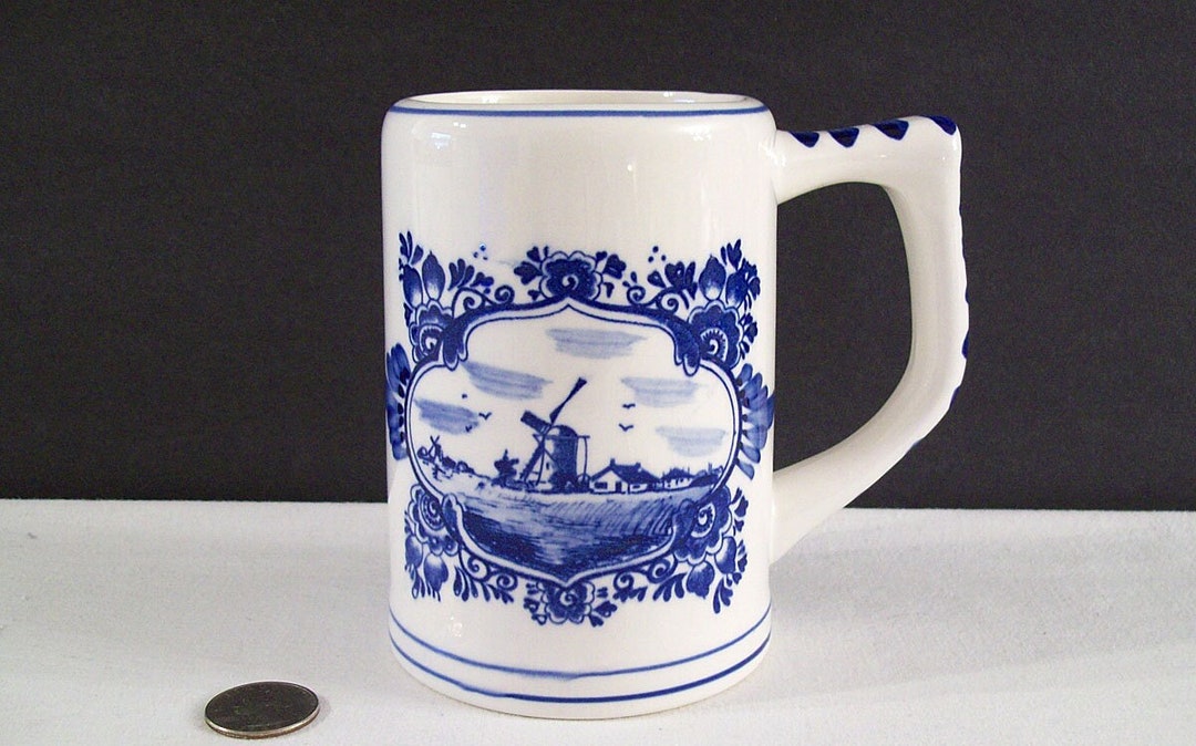DELFTS BLUE Ceramic Beer Mug – Handpainted – Made in Holland -vintage ...