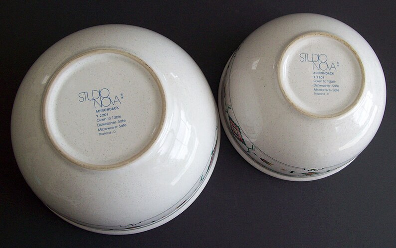 STUDIO NOVA \u2013 Mikasa \u2013 ADIRONDACK \u2013 Set of Two Graduated Serving or Mixing Bowls \u2013 3 and 6 Cup \u2013 Y2201 \u2013 Tribal \u2013 Aztec Vintage