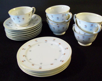 OCCUPIED JAPAN Cup and Saucer Sets– 6 Available – Plus 4 Bread and Butter Plates - Aichi China - Vintage 1945-1952 – French Farmhouse -