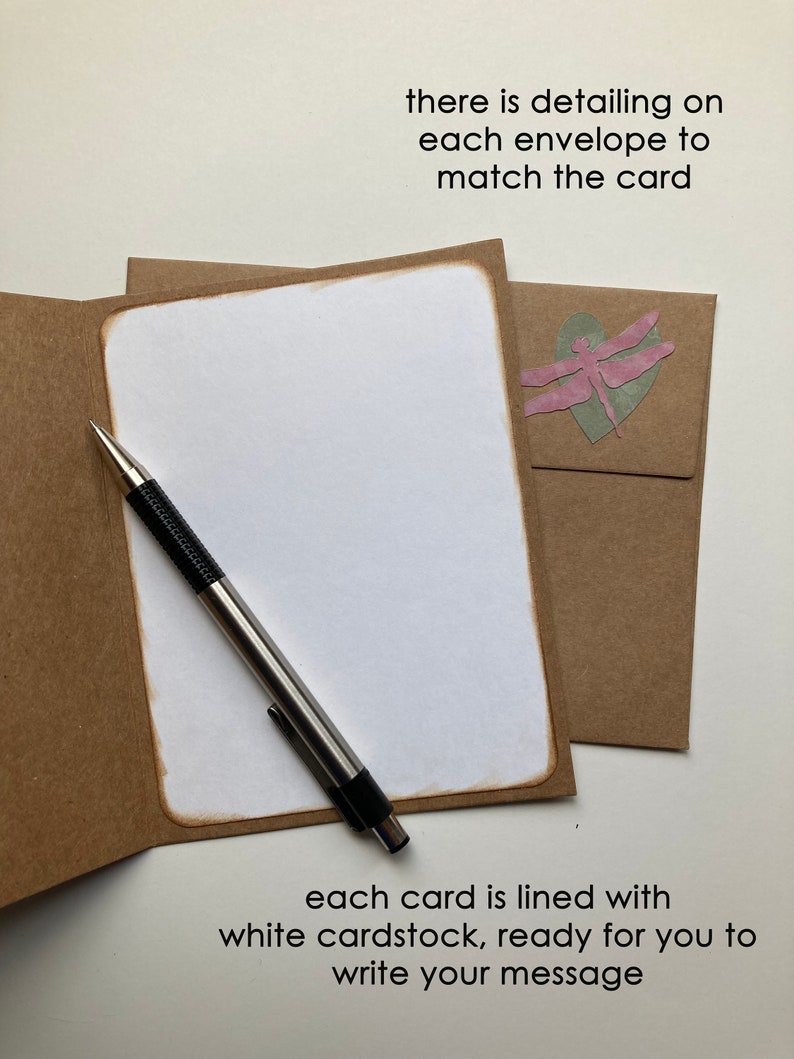 Handmade Botanical Notecard Set with Envelopes, Collaged Set of 6 Blank Notecards, Mother's Day Gift Idea Bild 9