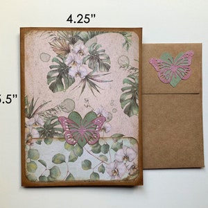Handmade Botanical Notecard Set with Envelopes, Collaged Set of 6 Blank Notecards, Mother's Day Gift Idea Bild 3