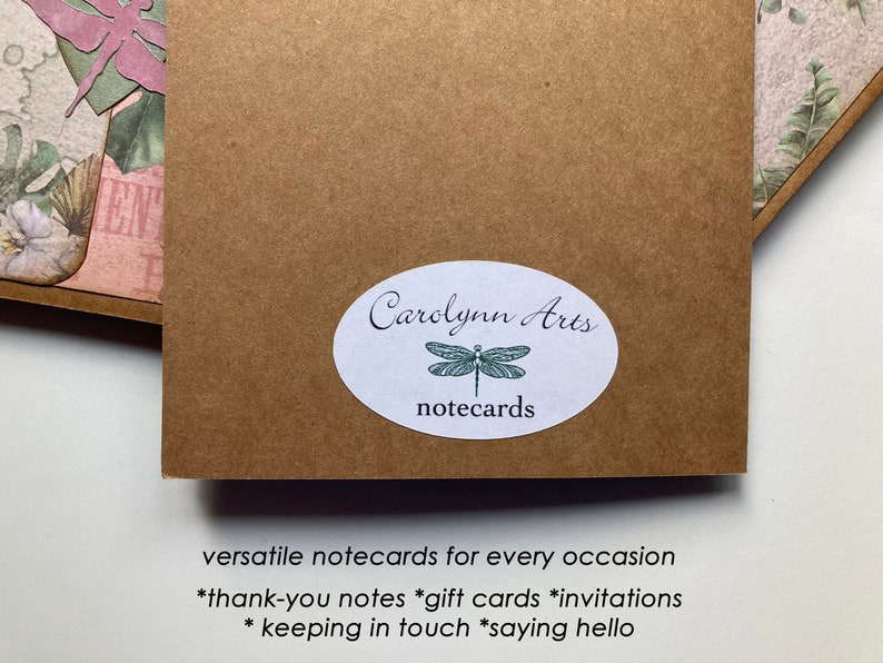 Handmade Botanical Notecard Set with Envelopes, Collaged Set of 6 Blank Notecards, Mother's Day Gift Idea Bild 10