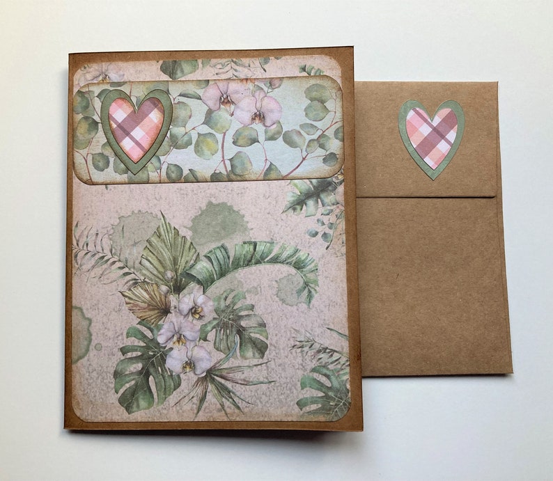 Handmade Botanical Notecard Set with Envelopes, Collaged Set of 6 Blank Notecards, Mother's Day Gift Idea Bild 7