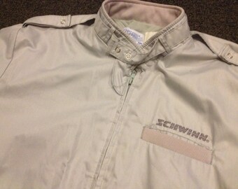 Vintage Schwinn Bike Bicycle Casual Zip Up Riding Jacket Sz:M/L