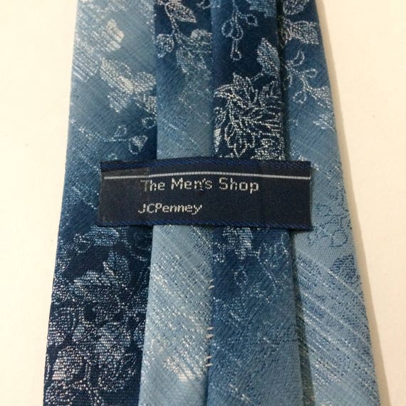 17" The Mens Shop Clip On Tie JC Penney Blue Leaf… - image 5